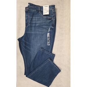 Sonoma Everyday Jeans Womens Size 24W Skinny Distressed High Rise Blue Denim NWT